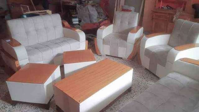 Turkish design couch set with 3 pieces of tea tables