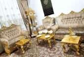 Selling two sets royal 7 seater sofa with three costume table’s